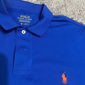 Polo by Ralph Lauren Men's Royal Blue Performance Polo with Orange Pony